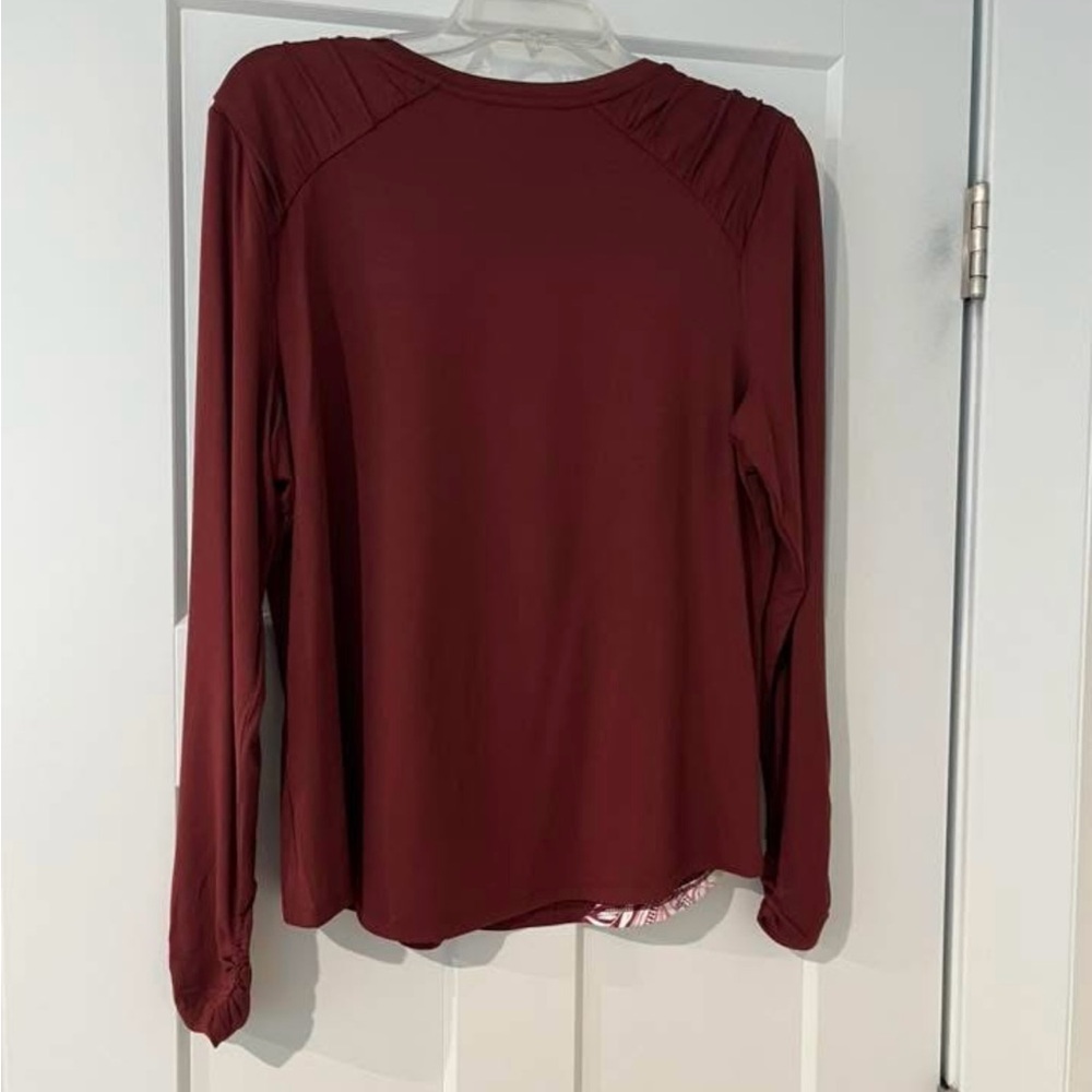 CHICOS TOUCH OF COOL GATHERED SLEEVE FLORAL TOP CHICOS 2 MISSES MEDIUM/12 NWT! - Picture 5 of 7